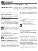 Instructions For Schedule 8812 - Child Tax Credit - 2014 Printable pdf