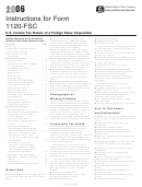 Instructions For Form 1120-fsc - 2006