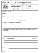 Form Ss395 - Articles Of Incorporation