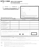 Form Wte-3 - Employer Summary Of Withholding - 2008