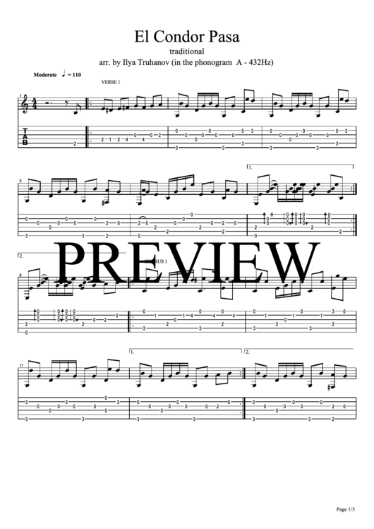 Ilya Truhanov - El Condor Pasa Sheet Music Printable pdf