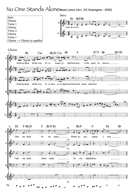 Mosie Lister - No One Stands Alone Sheet Music Printable pdf