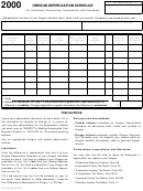 Oregon Depreciation Schedule - 2000 Printable pdf