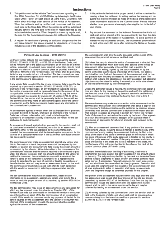 Instructions For Form St-Pr Printable pdf