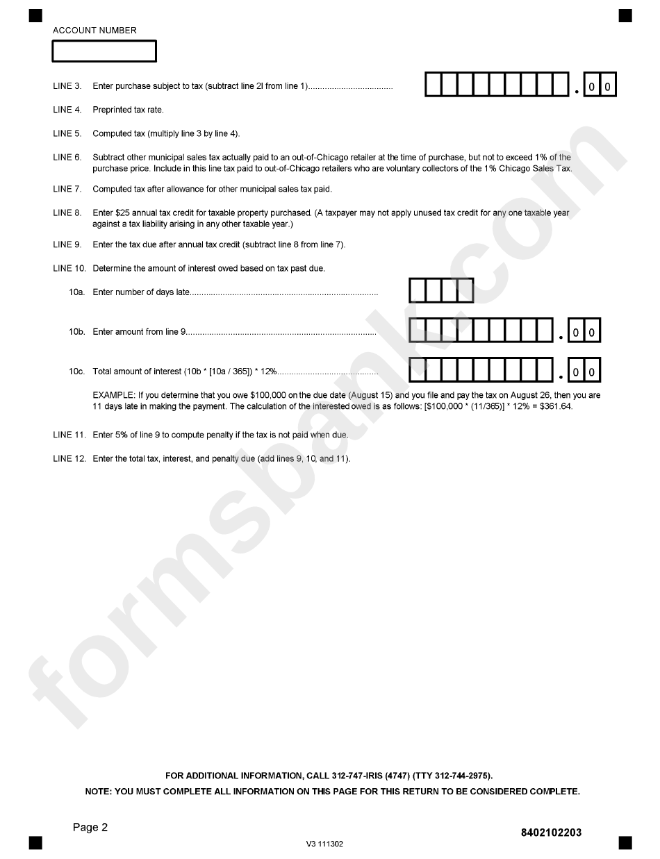 Form 8402b - Nontitled Personal Property Use Tax Business