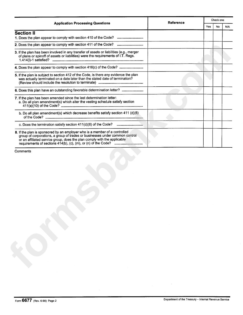 Form 6677 - Plan Termination Standards