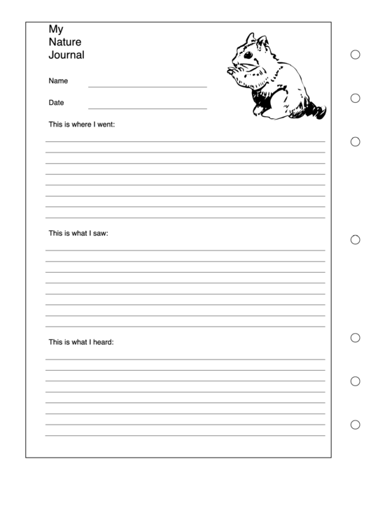My Nature Journal Template - Left Printable pdf