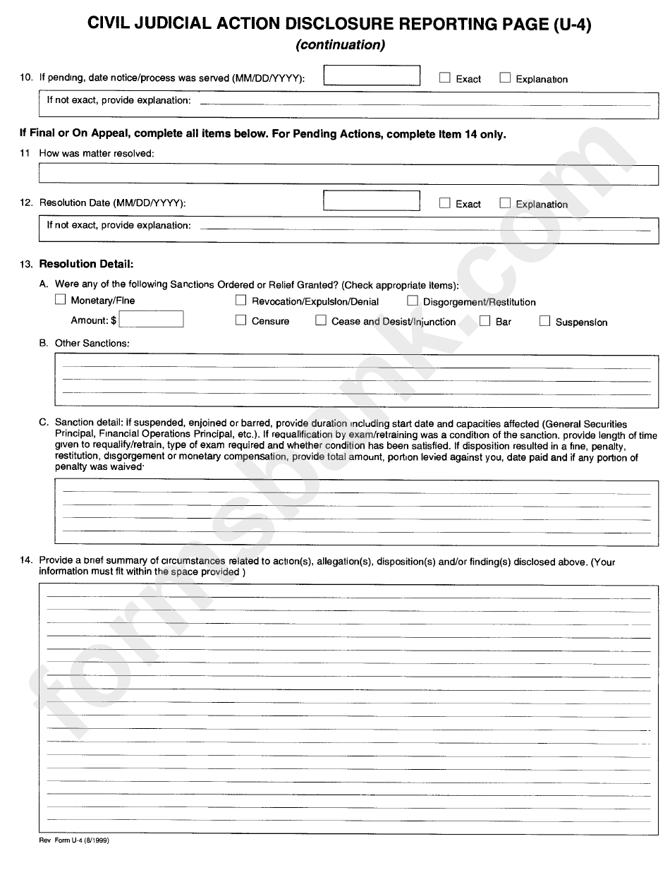 Form U-4 - Uniform Application For Securities Industry Registration Or Transfer
