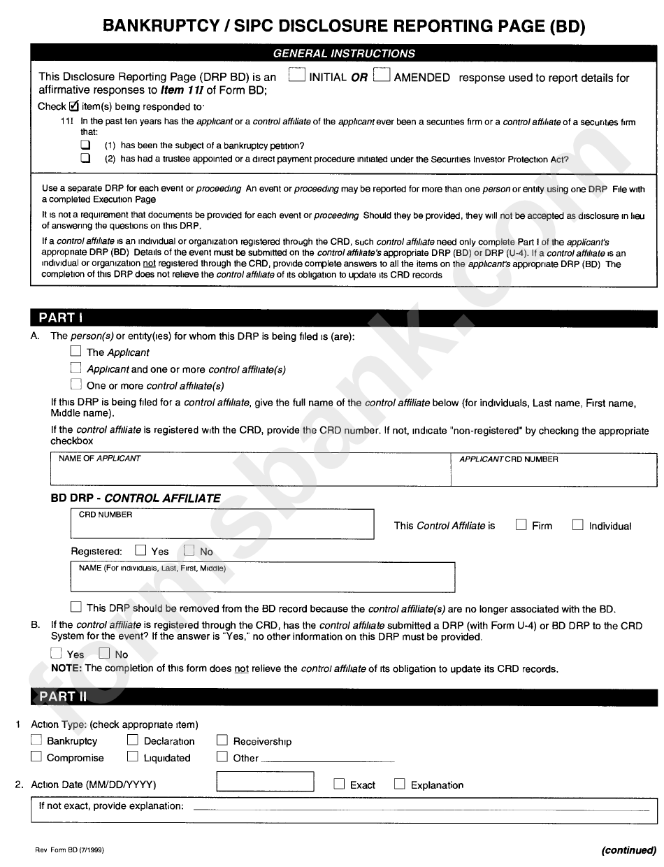 Form Bd - Uniform Application For Broker-Dealer Registration