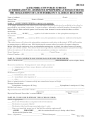 Form Jhcd-r - Authorization To Administer Epinephrine Autoinjector For The Management Of Acute Emergency Allergic Reactions - Alexandria City Public Schools