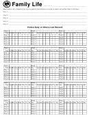 Home Duty Or Chore List Record Form