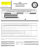 Resident Refund Tax Return Form - City Of Cincinnati - 2008
