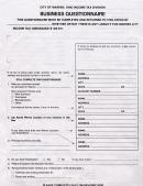 Business Questionnaire Form - City Of Warren