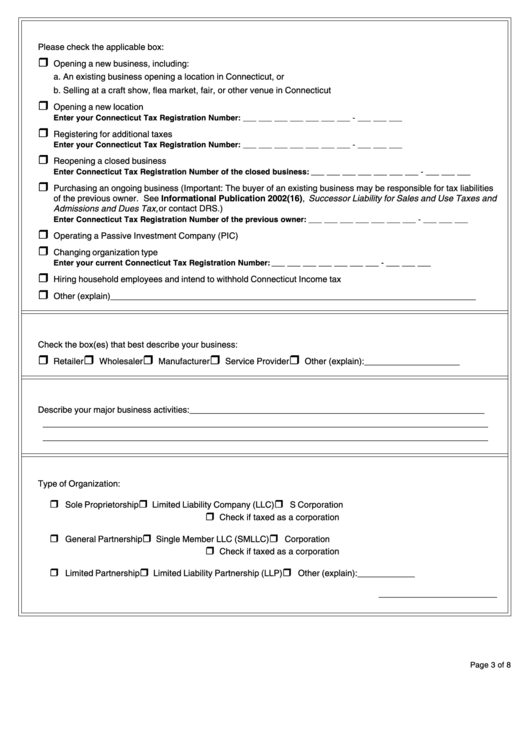 Form Reg-1 - Business Taxes Registration Application Printable pdf