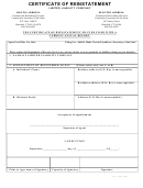 Certificate Of Reinstatement Limited Liability Company Form