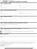 Form St-587 - Equipment Exemption Certificate - 2003