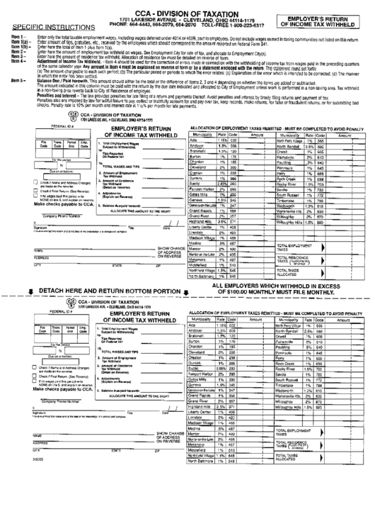 Employer s return form of income tax withheld printable pdf download