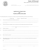 Form Llp-6 - Pplication For Registration Of A Limited Liability Partnership - Missouri Secretary Of State - 1999