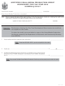 Certified Visual Media Production Credit Worksheet For Tax Year 2010