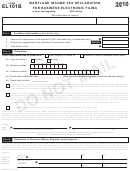 Form El101b - Maryland Income Tax Declaration For Business Electronic Filing - 2010