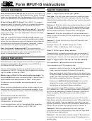 Instructions For Form Mfut-15 - Ifta Quarterly Return - 1999