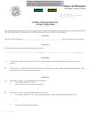 Articles Of Incorporation Form For A Close Corporation - Missouri Secretary Of State - 2002