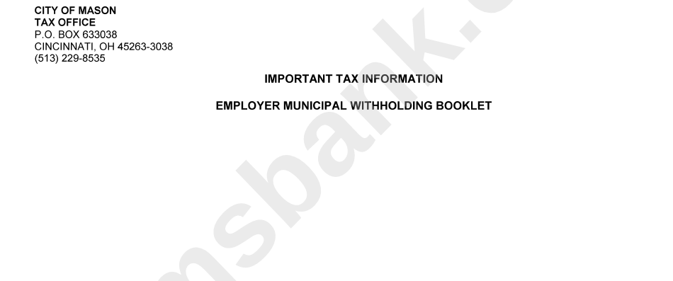 Form W-2 - Withholding Tax Worksheet