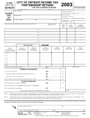 Form D-1065 - City Of Detroit Income Tax Partnership Return - 2003