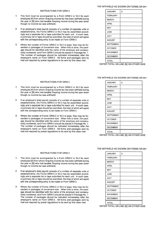 Instructions For Form Grw-3 - Employer