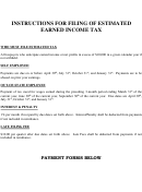 Instructions For Filing Of Estimated Earned Income Tax