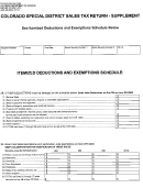 Form Dr 0200 - Colorado Special District Sales Tax Return - Supplement Printable pdf