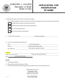 Form 635-0051 - Application For Reservation Of Name - Ia Secretary Of State