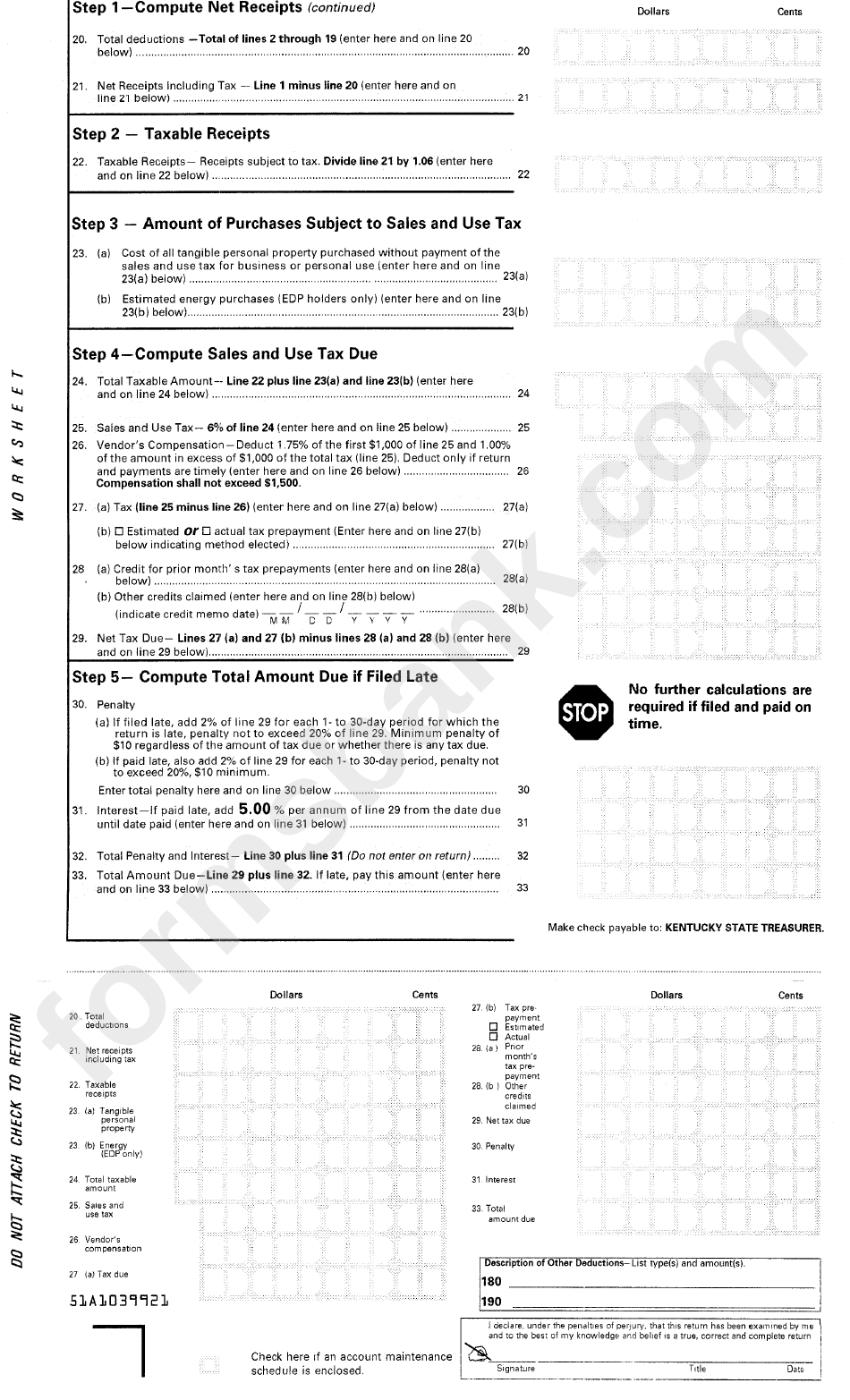 Kentucky Accelerated Sales And Use Tax Worksheet