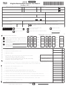 Form 763 - Virginia Nonresident Income Tax Return - 2010 Printable pdf