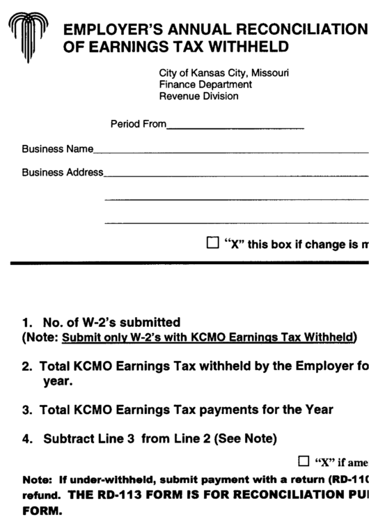 Form Rd-113 - Employer