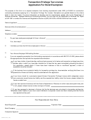 Form Ador 50-4013 - Transaction Privilege Tax License Application For Bond Exemption