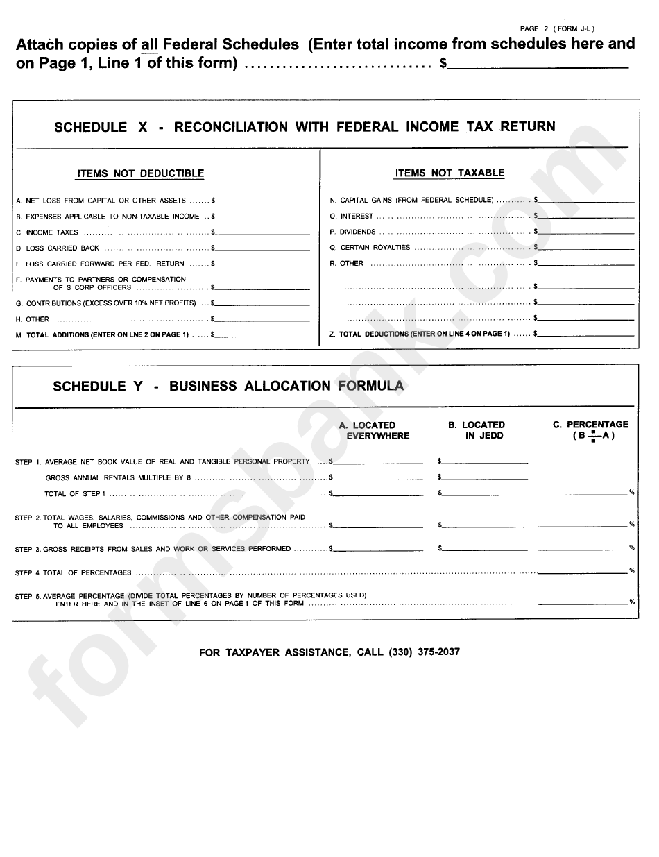 Form Jl - Income Tax Return