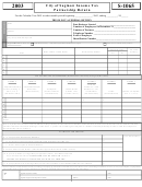 Form S-1065 - City Of Saginaw Income Tax Partnership Return - 2003