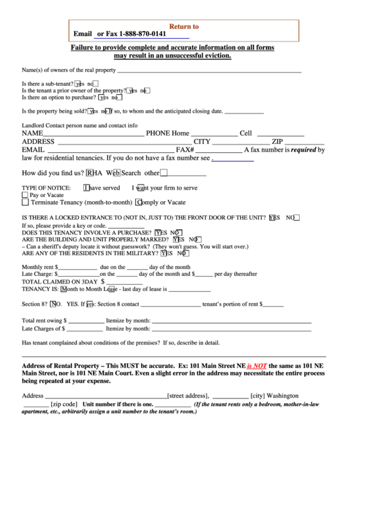 Fillable Eviction Request Form Printable pdf