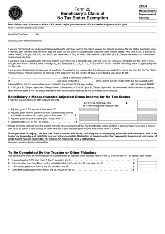 Form 20 - Beneficiary