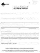 Form Nr-2 - Employee Certificate Of North Dakota Residence
