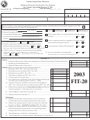 Form Fit-20 - Indiana Financial Institution Tax Return - 2003