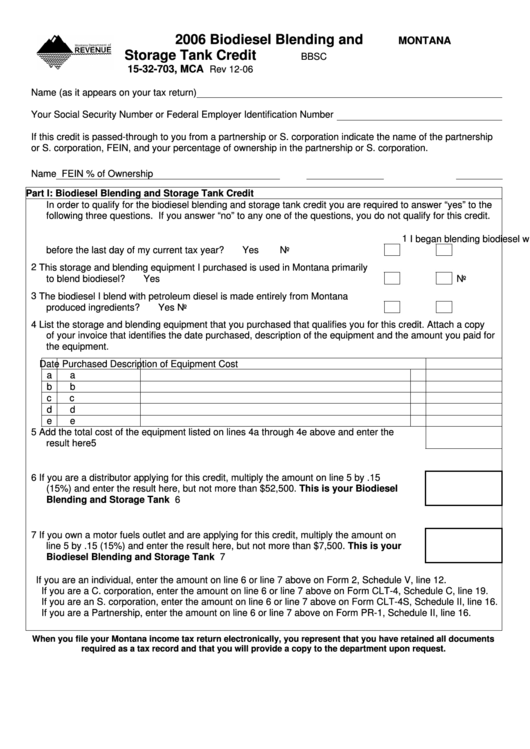 Fillable Form Bbsc - 2006 Biodiesel Blending And Storage Tank Credit ...