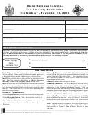 Maine Tax Amnesty Application Form - September 1 - November 30, 2003