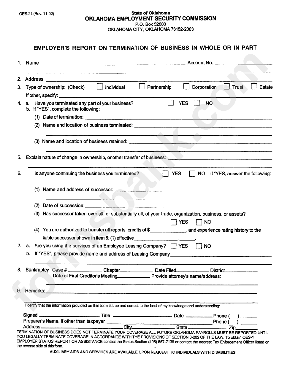 Form Oes-24 - Employer