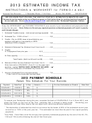 Estimated Income Tax Instructions & Worksheet For Form D-1 & Aq-1 - Income Tax Division - 2013