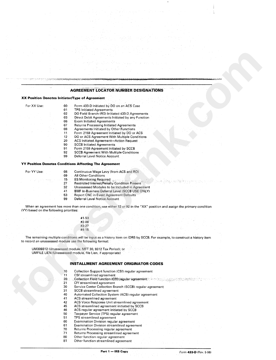 Form 433-D - Installment Agreement - Department Of Treasury