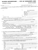 Business Questionnaire - City Of Youngstown