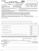 Form D-1040 - Individual Income Tax - Extension Request 2003