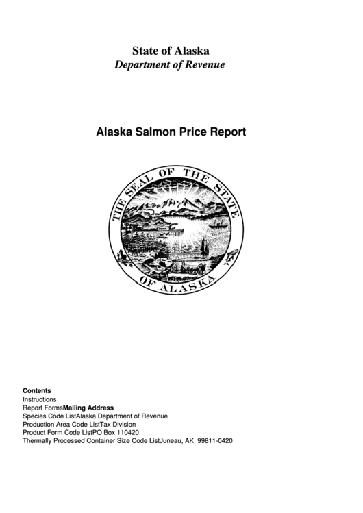 Form 04-560 - Alaska Salmon Price Report - 2005 Printable pdf